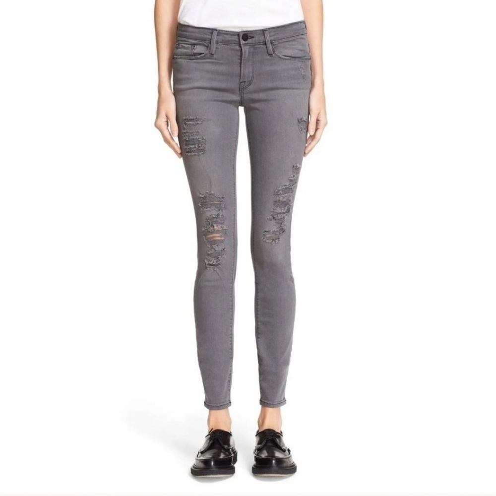 FRAME Grey Shred Le Skinny de Jeanne Jeans sz 25